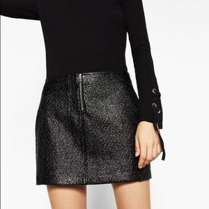 ZARA patent leather finished skirt